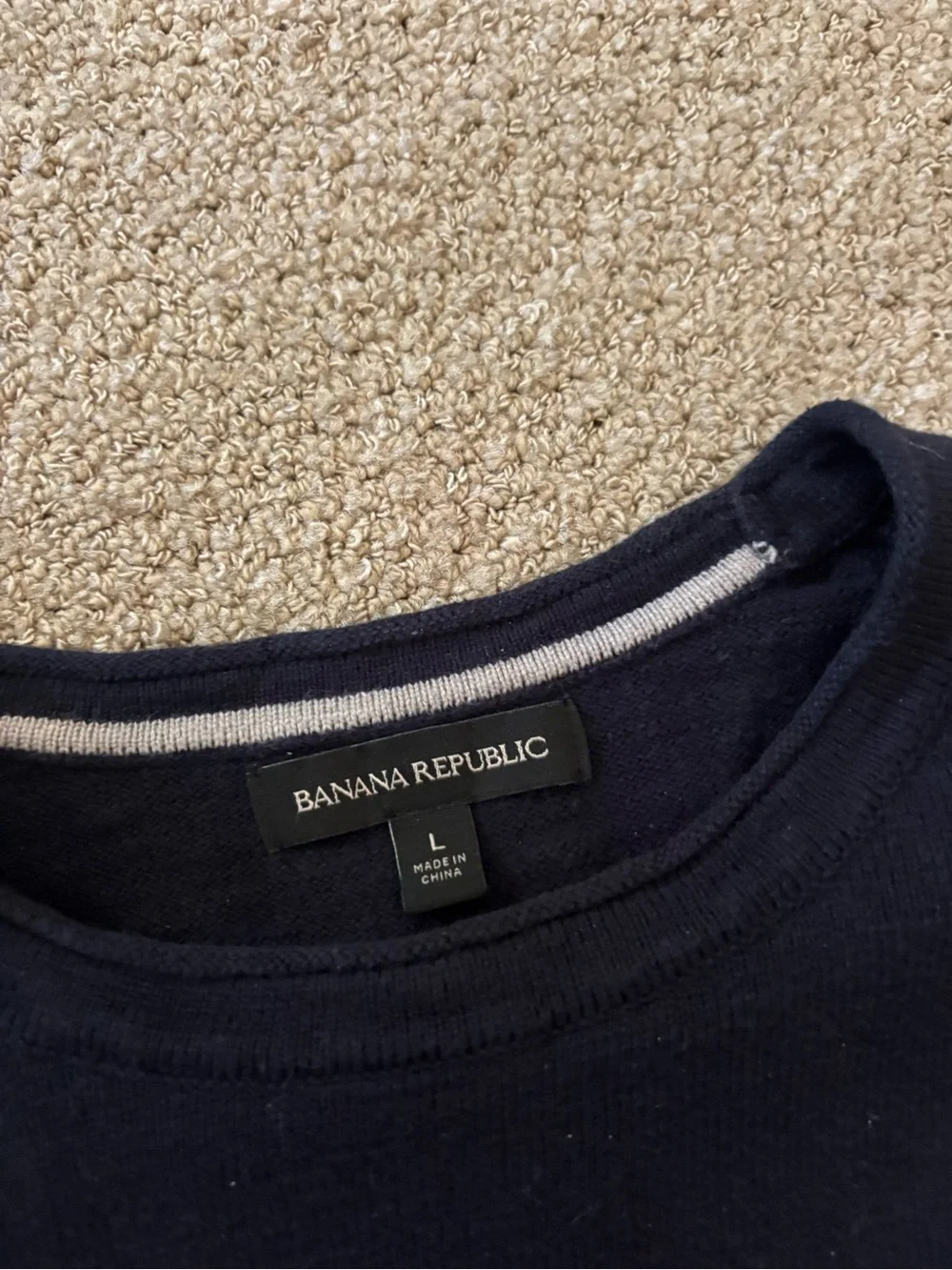 Banana Republic Navy Crewneck Sweater with Chest Pocket